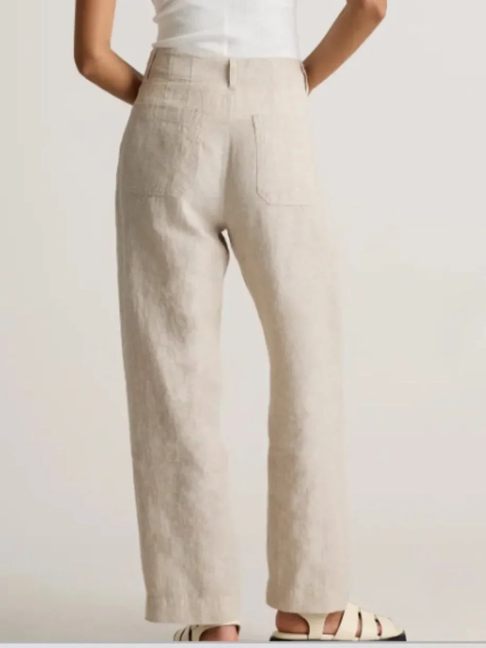 Quince 100% European Linen Patch Pocket Wide Leg Pants Flax 16 NWT